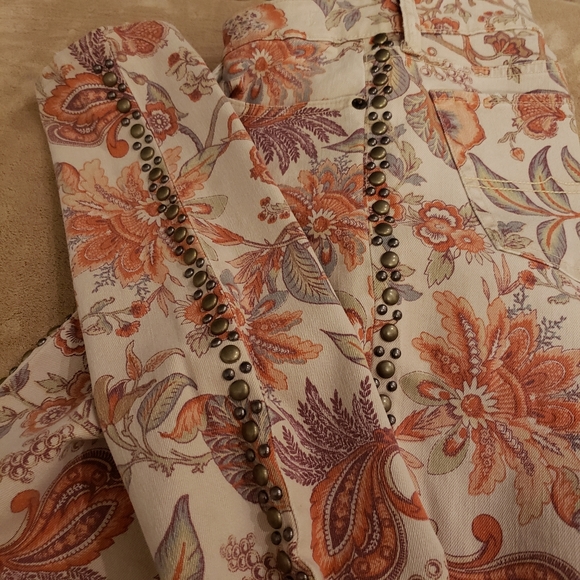 NWOT DENIM SUPPLY RL Metal Beads Floral Jeans - Picture 2 of 10